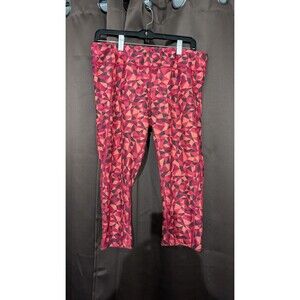 The North Face Womens Printed Capri Leggings Red Orange L Activewear
